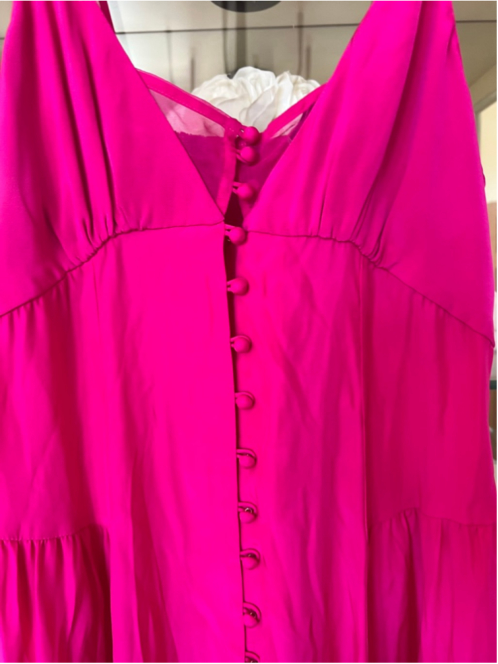 NWT LA LIGNE Pink Silk Midi Dress L - Picture 12 of 16